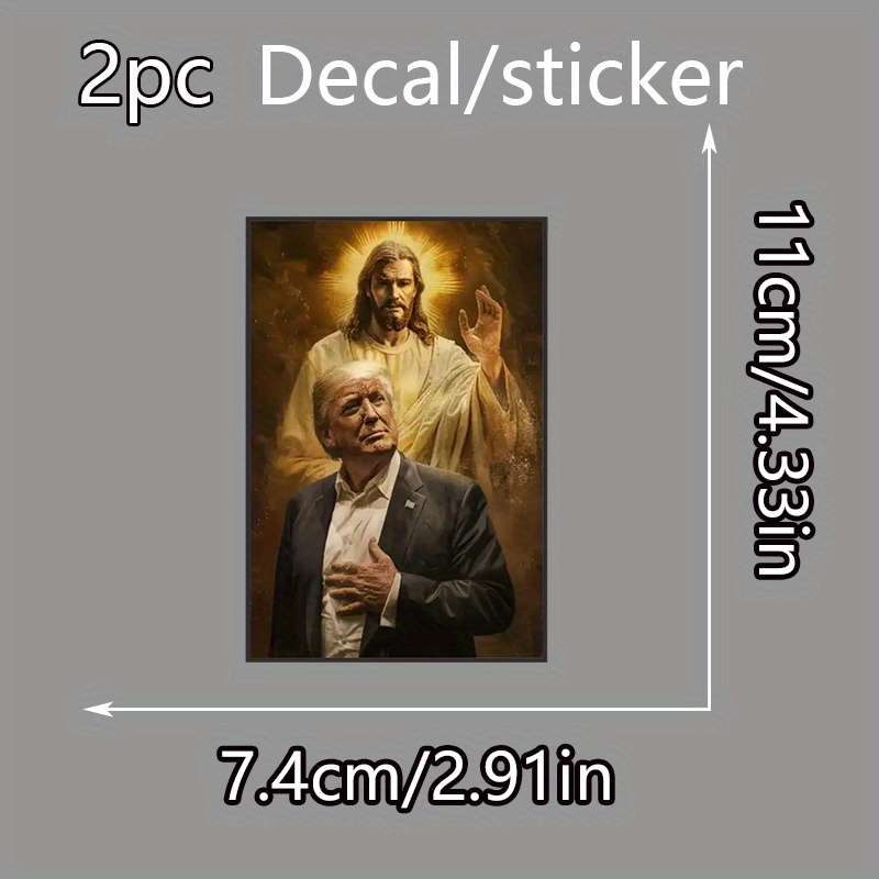 2pcs Jesus Christian Themed Stickers