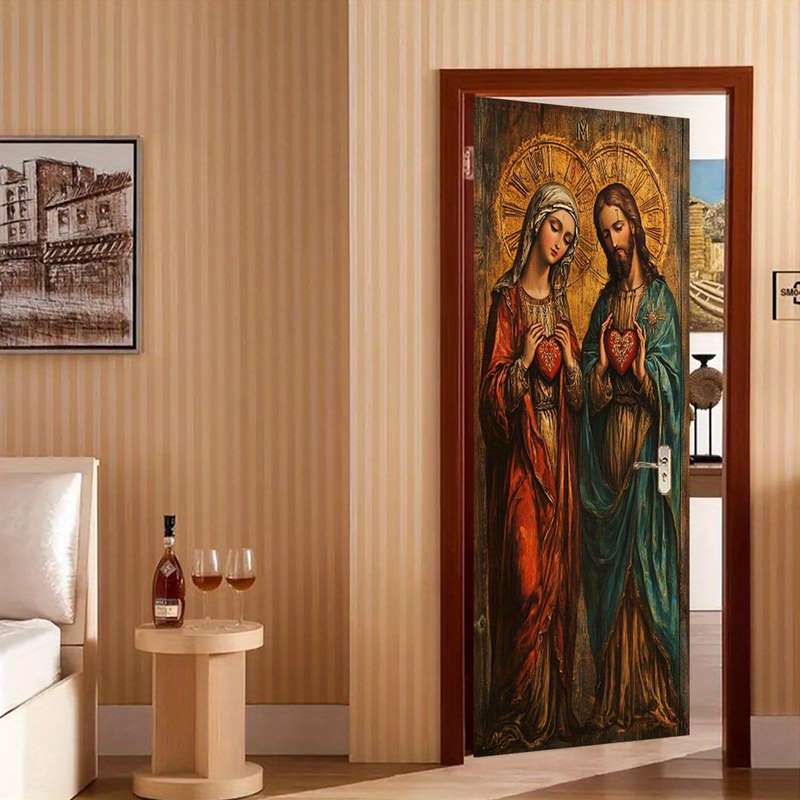 1pc 95.0x209.8cm Jesus Christian Themed Stickers