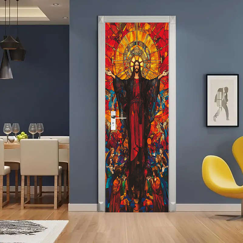 1pc 95.0x209.8cm Jesus Christian Themed Stickers