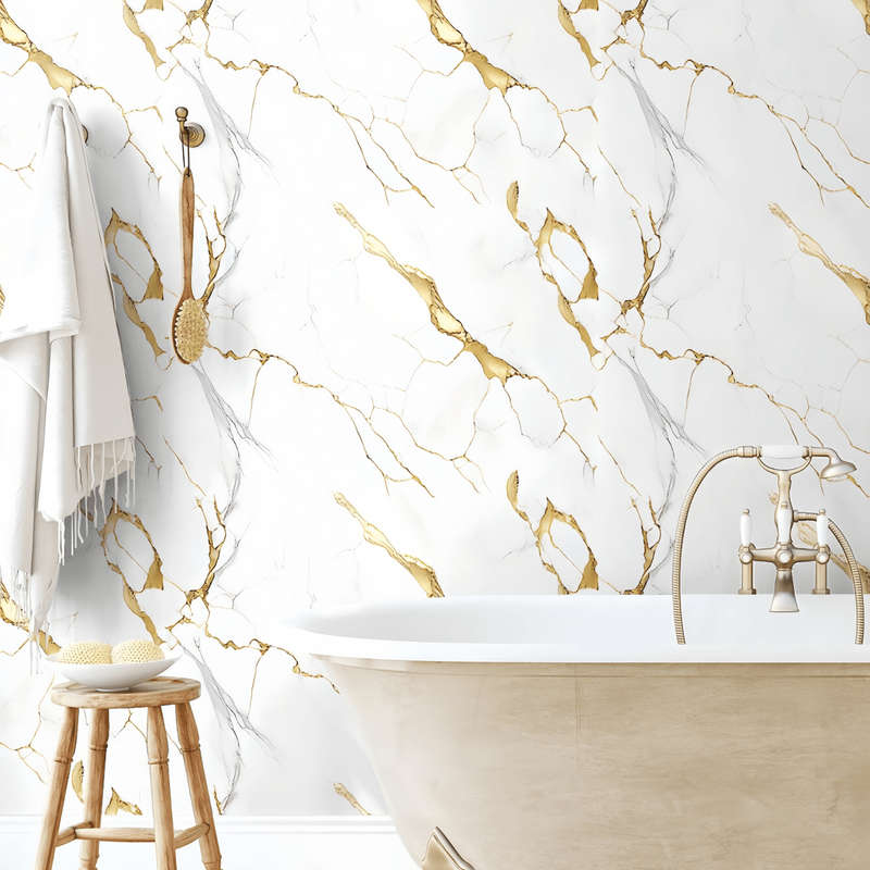 1PC Wall StickersWhite Golden Pattern40cmX100cm