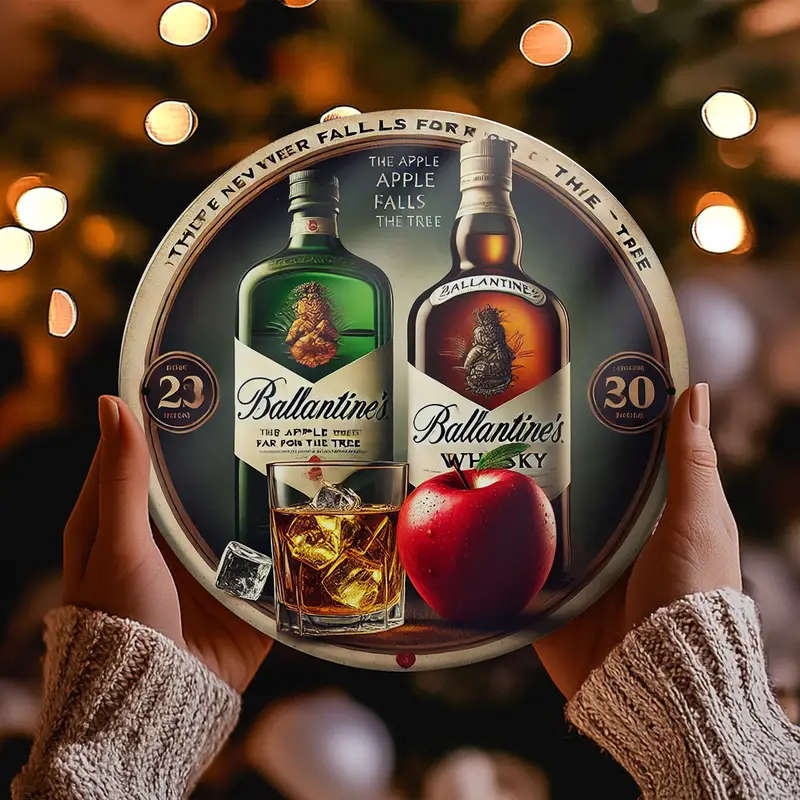 1pc Scotch Whisky Retro Aluminum Sign 20x20cm Vintage Circular Advertising Metal Plate Ideal