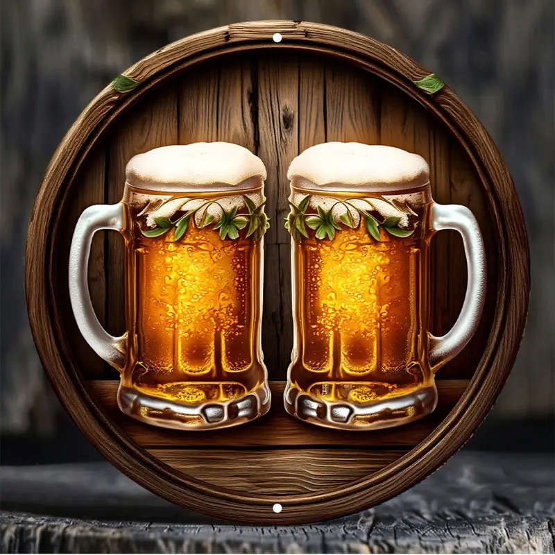 A Round Beer Decorative Sign