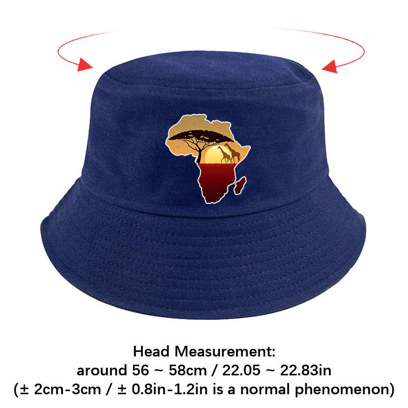 1pc African Landscape Bucket Hat with Sunset Acacia Tree Design C Lightweight Versatile and