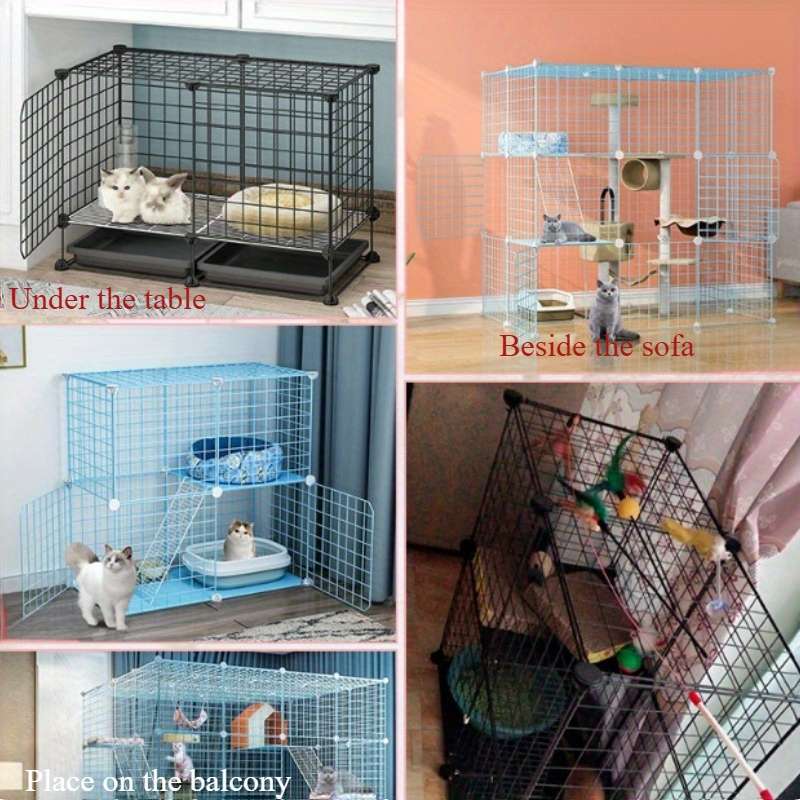 1pc Blue 2 columns 3 layers 1 row Pet Cage