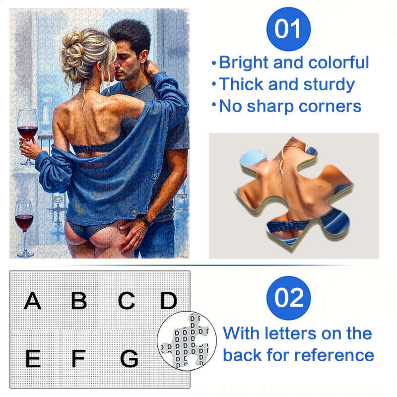 1000pcs Romantic Couple Jigsaw Puzzle for Adults White Premium Anti-Scratch High