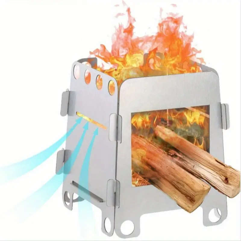 1pc Campfire Wood Stove Portable Backpack Stove Folding Lightweight Titanium Alcohol Stove Suitable