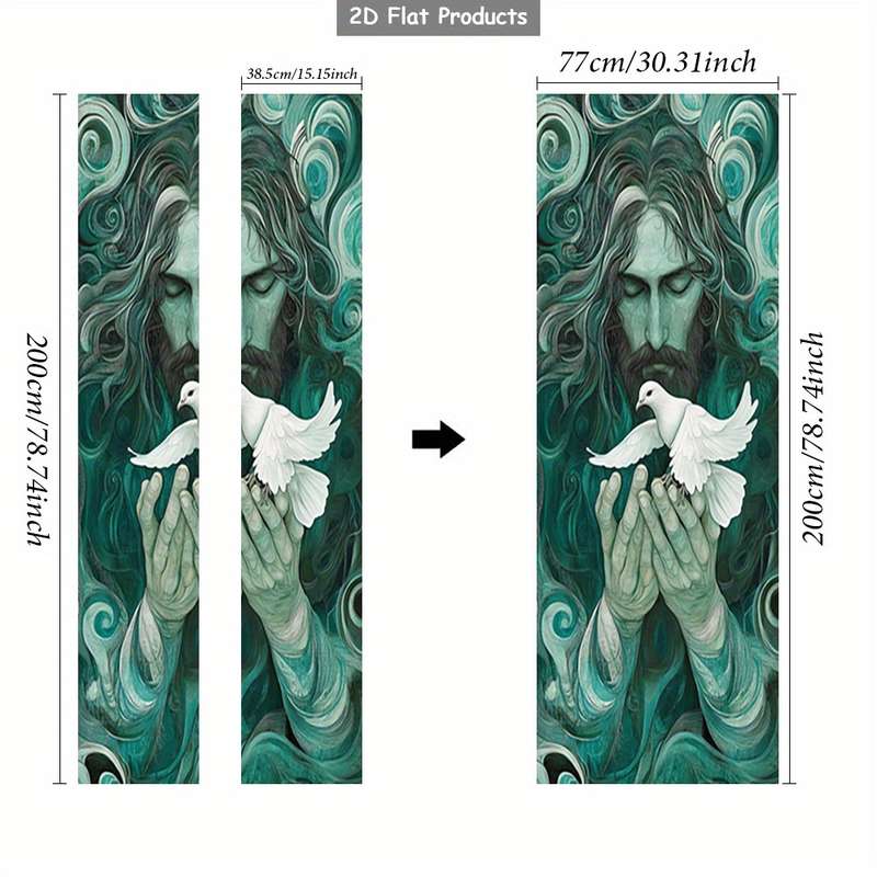 1pc 95.0x209.8cm Jesus Christian Themed Stickers