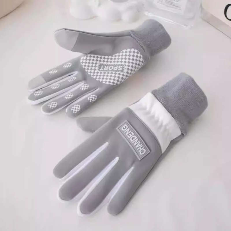 1 Pair Gray Recommended For Ages 7 To 15 Years Old Warm Gloves
