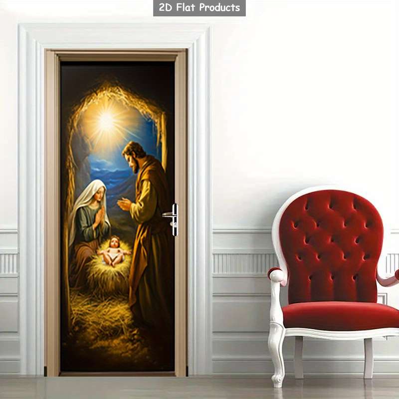 1pc 95.0x209.8cm Jesus Christian Themed Stickers