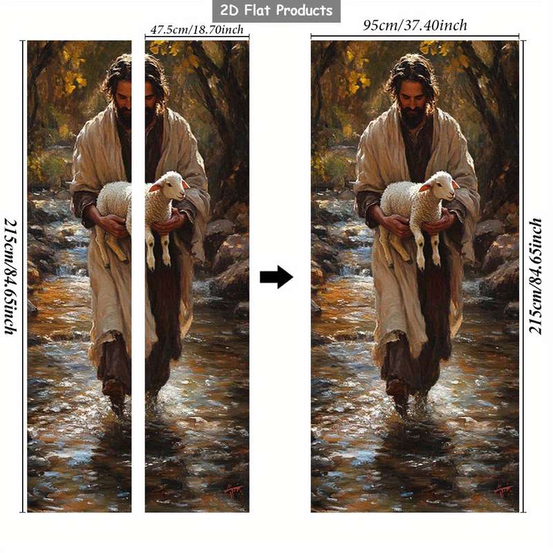 1pc 95.0x214.88cm Jesus Christian Themed Stickers
