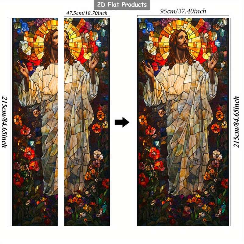 1pc 95.0x209.8cm Jesus Christian Themed Stickers