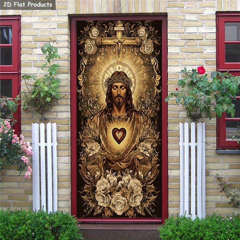 1pc 95.0x209.8cm Jesus Christian Themed Stickers