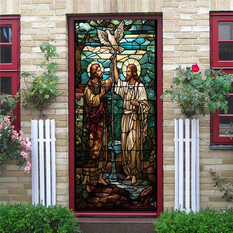 1pc 95.0x214.88cm Jesus Christian Themed Stickers