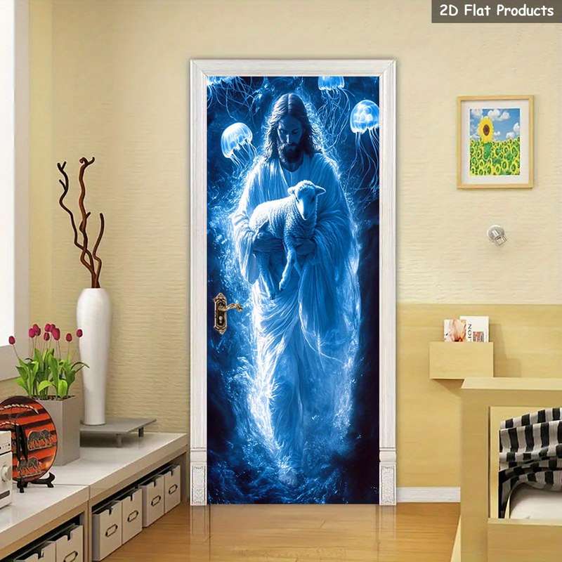 1pc 95.0x214.88cm Jesus Christian Themed Stickers