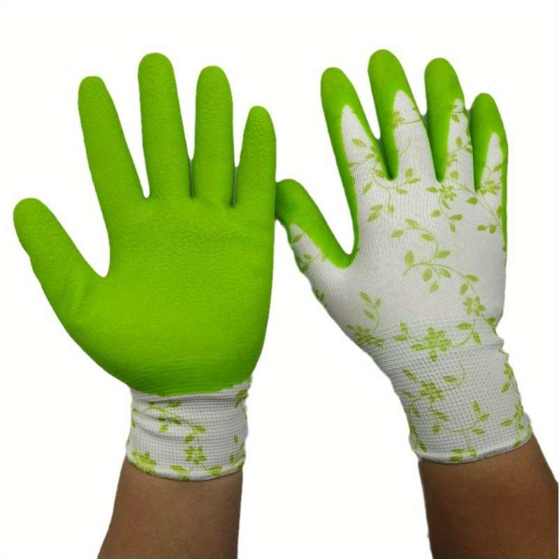 2 Pairs Green And Purple Household Cleaning Gloves