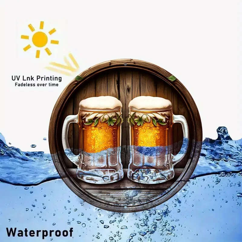 A Round Beer Decorative Sign