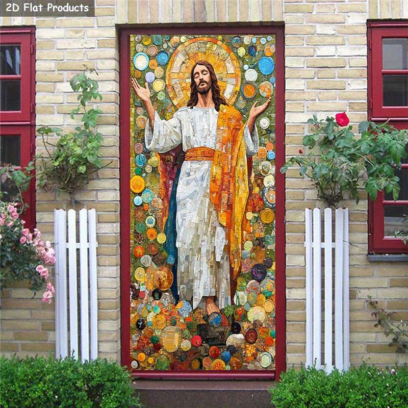 1pc 95.0x214.88cm Jesus Christian Themed Stickers