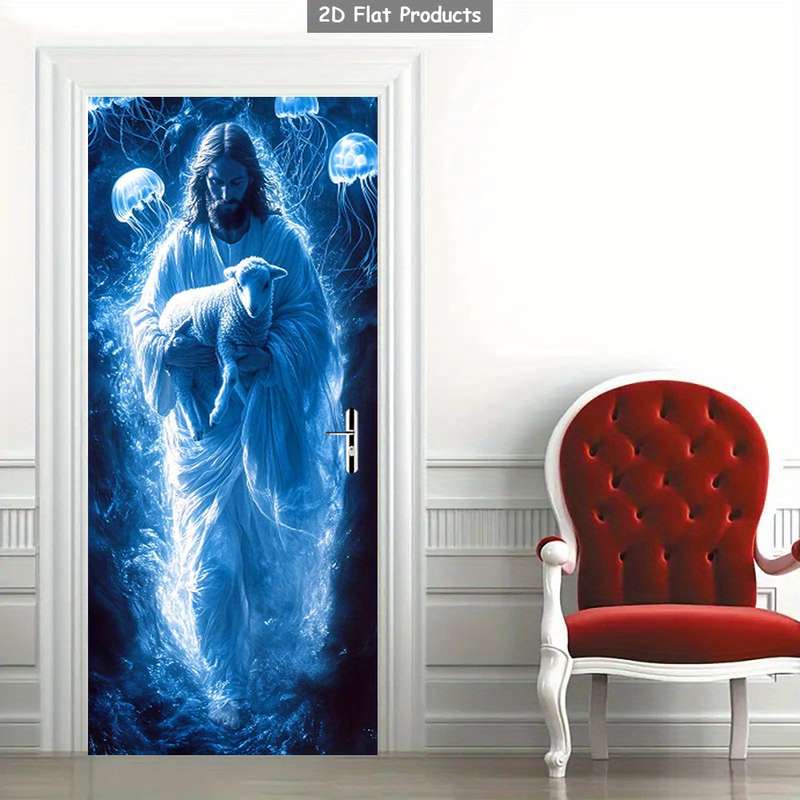 1pc 95.0x214.88cm Jesus Christian Themed Stickers