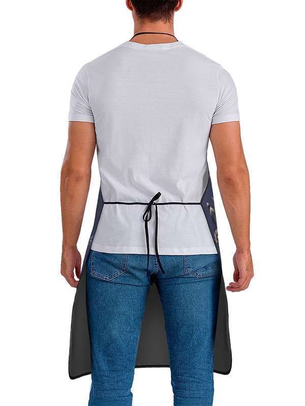 1pc Vintage-Style Fish Pattern Apron for Chefs BBQ Enthusiasts Durable 100% Polyester Easy-Car