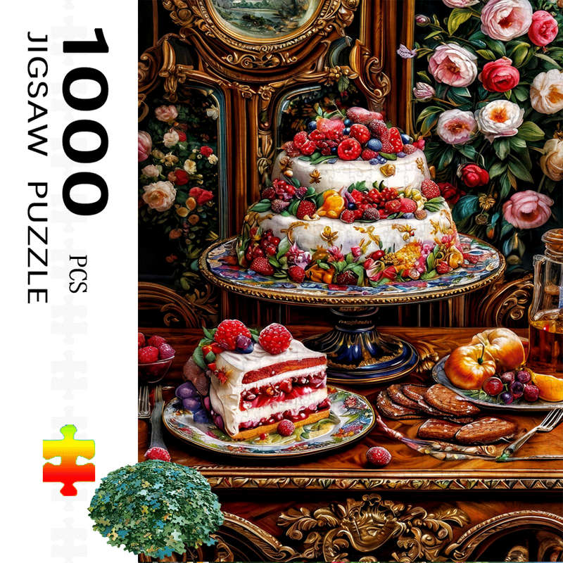 1000pcs Jigsaw Puzzle Still Life Desserts Fruits Large Paper Puzzle for Adults