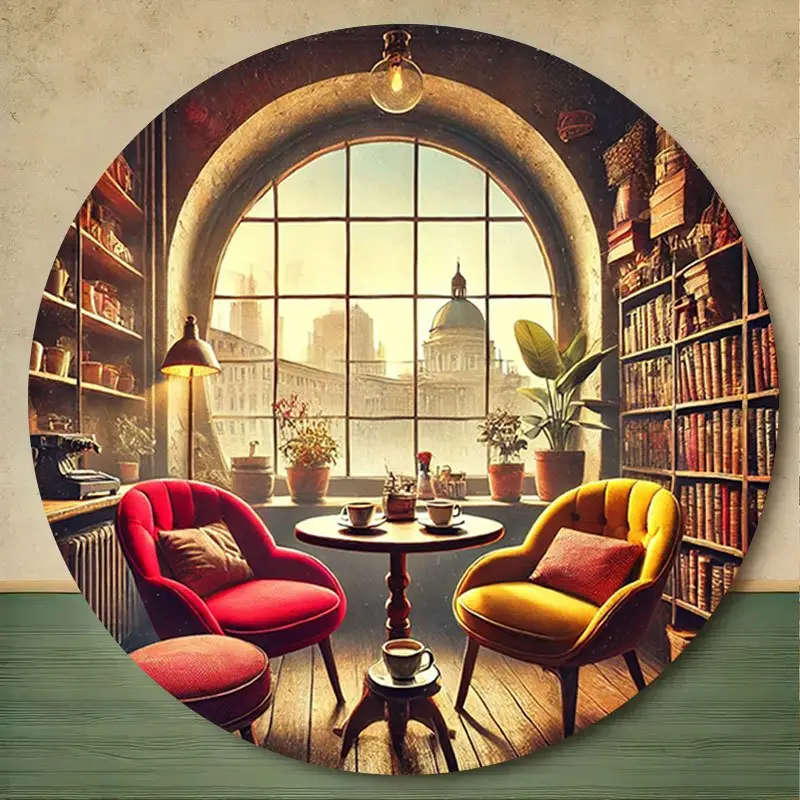 1pc Round Aluminum Sign Wall Art Vintage Cozy Coffee Corner Decor Ideal for Home Cafe Kitchen Club B