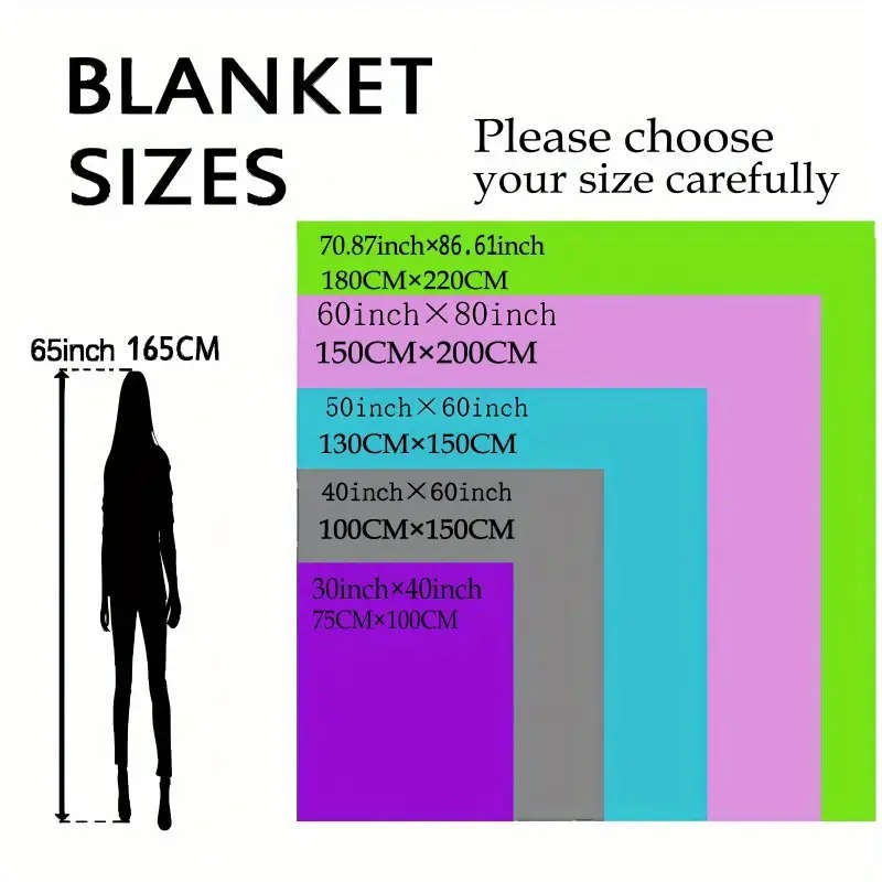 1pcs Simple High-end Colorful Plaid Crochet Digital Print Blanket  75*100CM