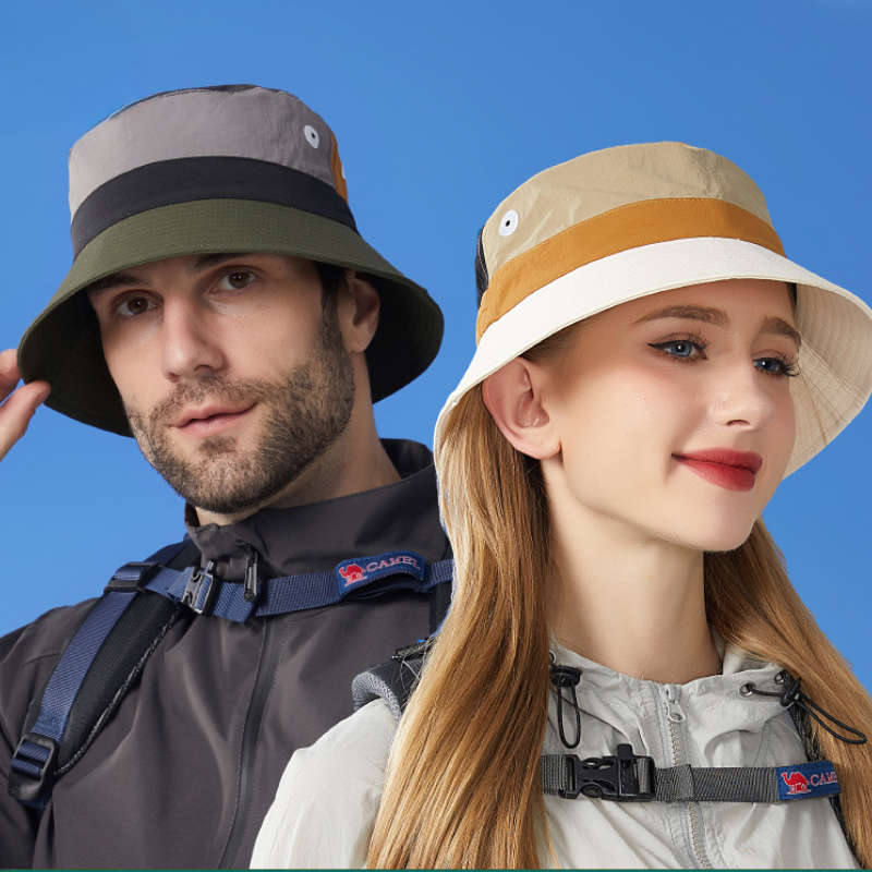 1pc Lightweight Quick-Dry Breathable Bucket Hat for Couples Stylish Color Block Design Adjus