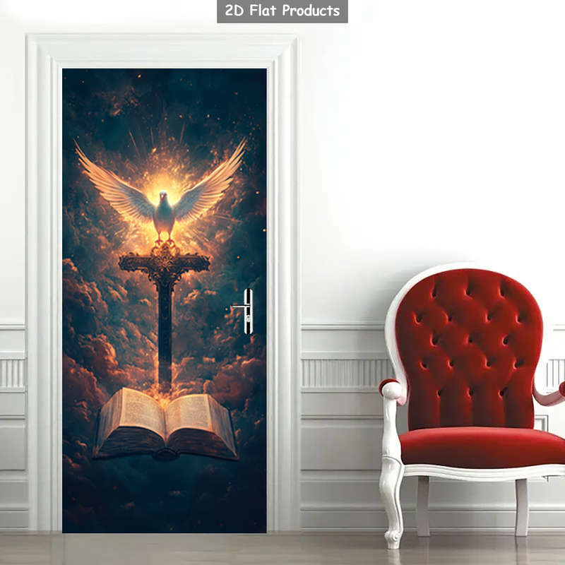 1pc 95.0x209.8cm Jesus Christian Themed Stickers