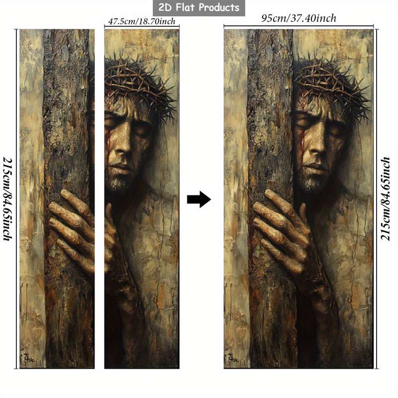 1pc 95.0x209.8cm Jesus Christian Themed Stickers