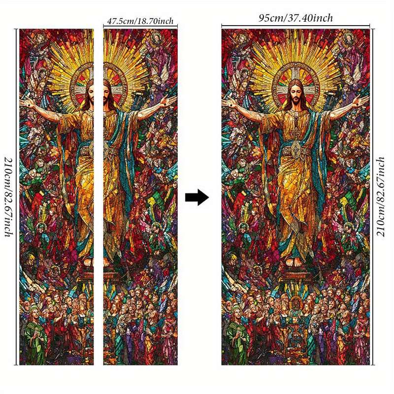 1pc 95.0x209.8cm Jesus Christian Themed Stickers