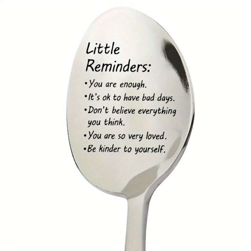 1pc Inspirational Stainless Steel Spoon  You Are Enough  Engraved Self-Love Motivational Qu