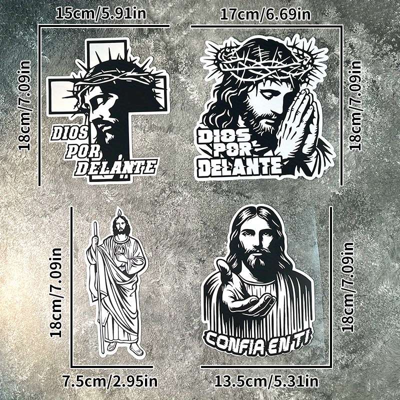 2PCS  Jesus Christian Themed Stickers