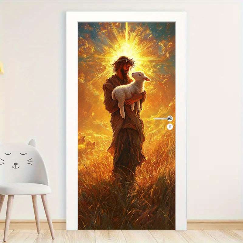 1pc 95.0x209.8cm Jesus Christian Themed Stickers
