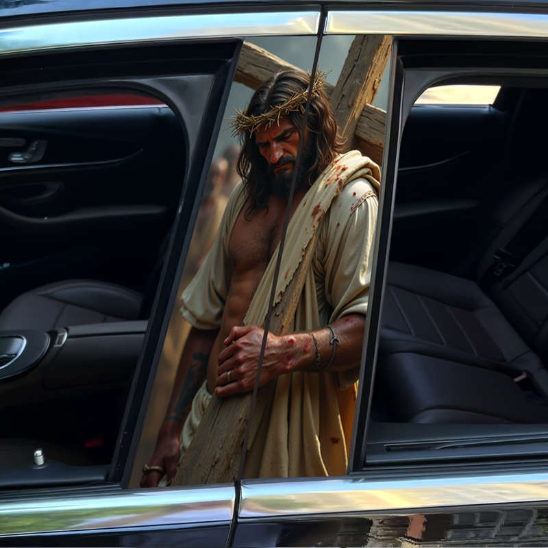 Set Of 2 Pieces Jesus Christian Themed Stickers