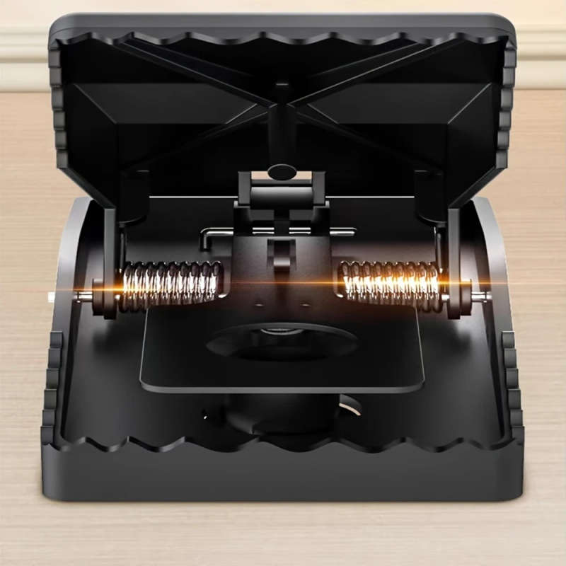 1pc Efficient Automatic Mouse Trap Durable PVC Black Rat Catcher Snap-Action Rodent Cage for Home