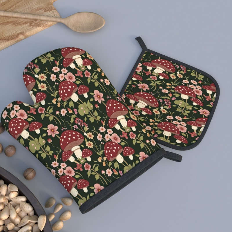 2pcs 26.92x17.02 cm Heat Resistant Oven Mitts And Potholders