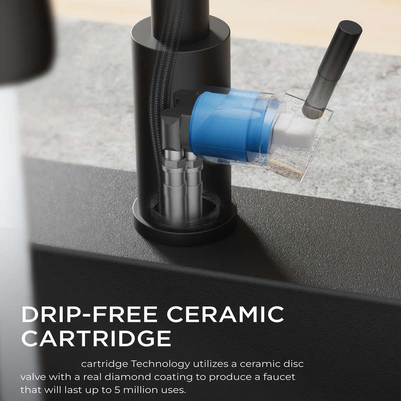 1pc Stainless Steel Pull-Out Spray Kitchen Faucet Modern High Arc Single Handle Oil Rub Surface F