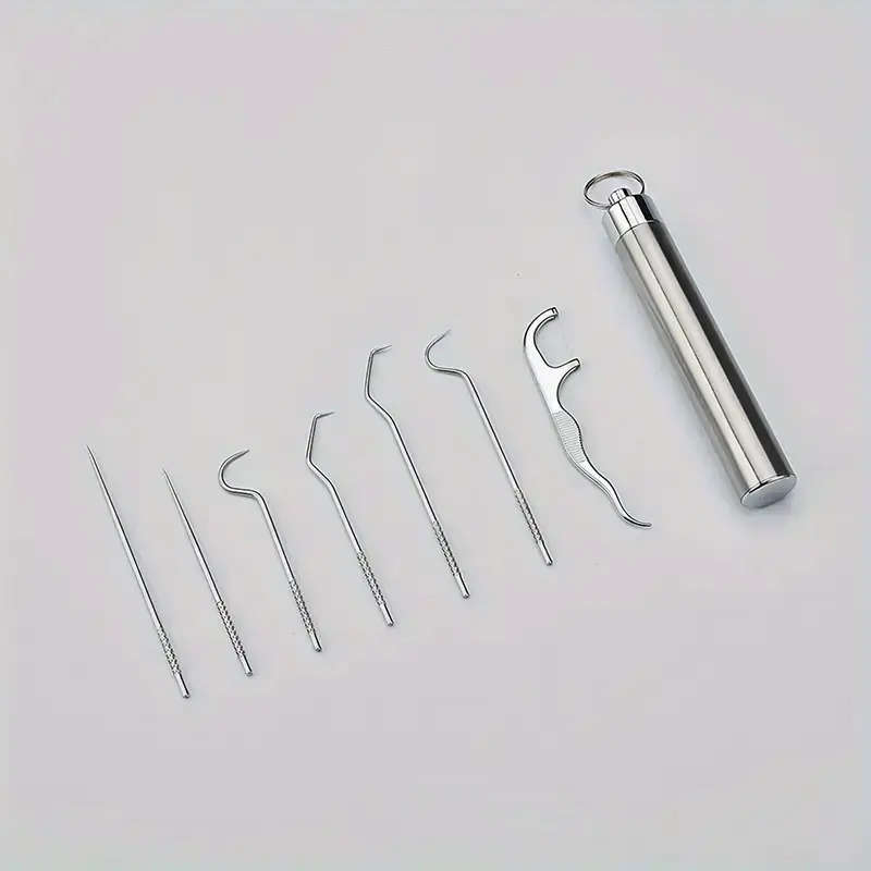 7pcs Stainless Steel Toothpick Set