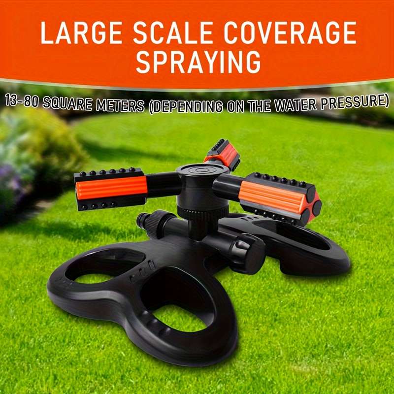 1Pc Rotating Garden Sprinkler System With Adjustable Nozzle
