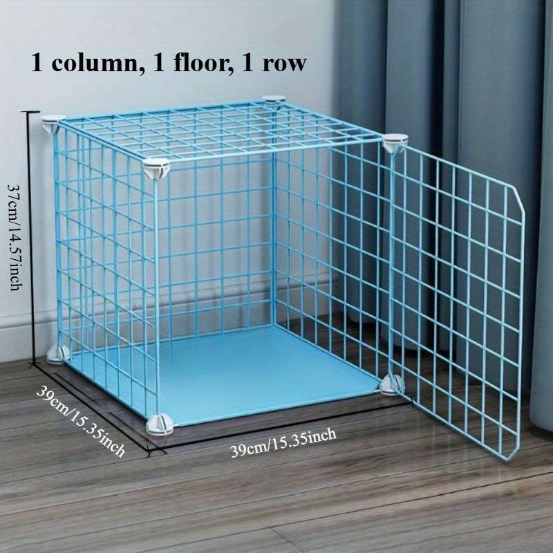 1pc Blue 2 columns 3 layers 1 row Pet Cage