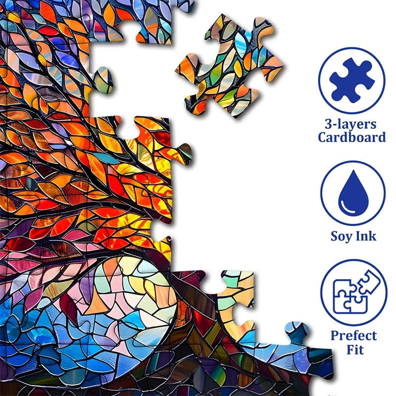 1000pcs Jigsaw Puzzle Tree of Life Design Colorful Mosaic Adult Family Entertain