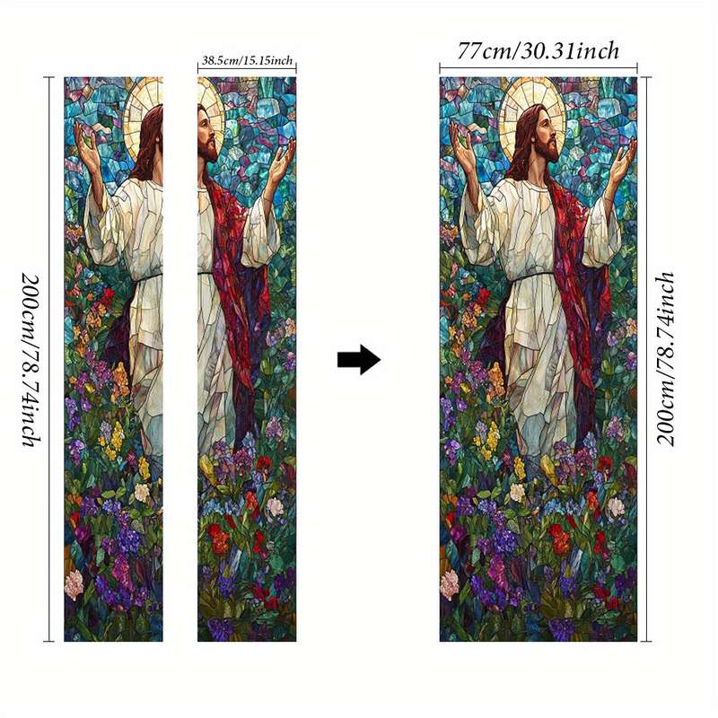 1pc 95.0x214.88cm Jesus Christian Themed Stickers