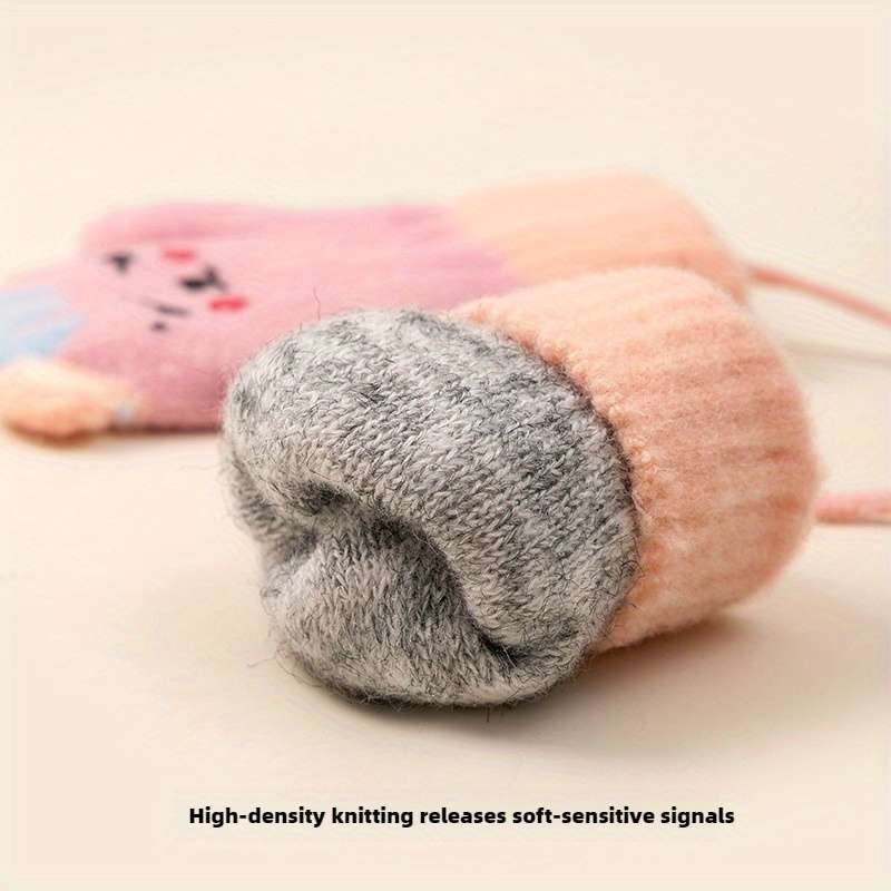 1 Pair Caramel Brown Warm Gloves