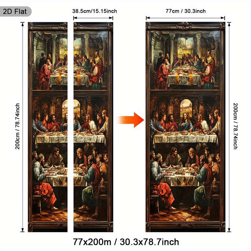 1pc 30.3x78.7 inches   77x200 cm   Jesus Christian Themed Stickers