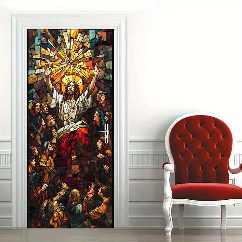 1pc 95.0x214.88cm Jesus Christian Themed Stickers