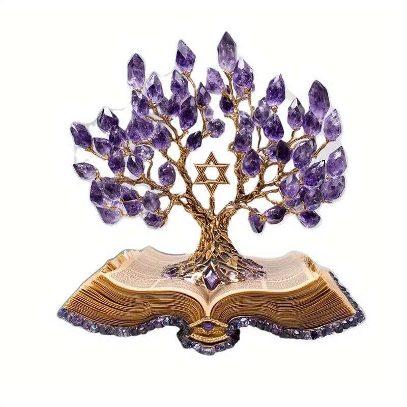 1pc 2D Flat  Acrylic Life Tree Plaque with Star of David Bohemian Spiritual Decoration Perfect Gi