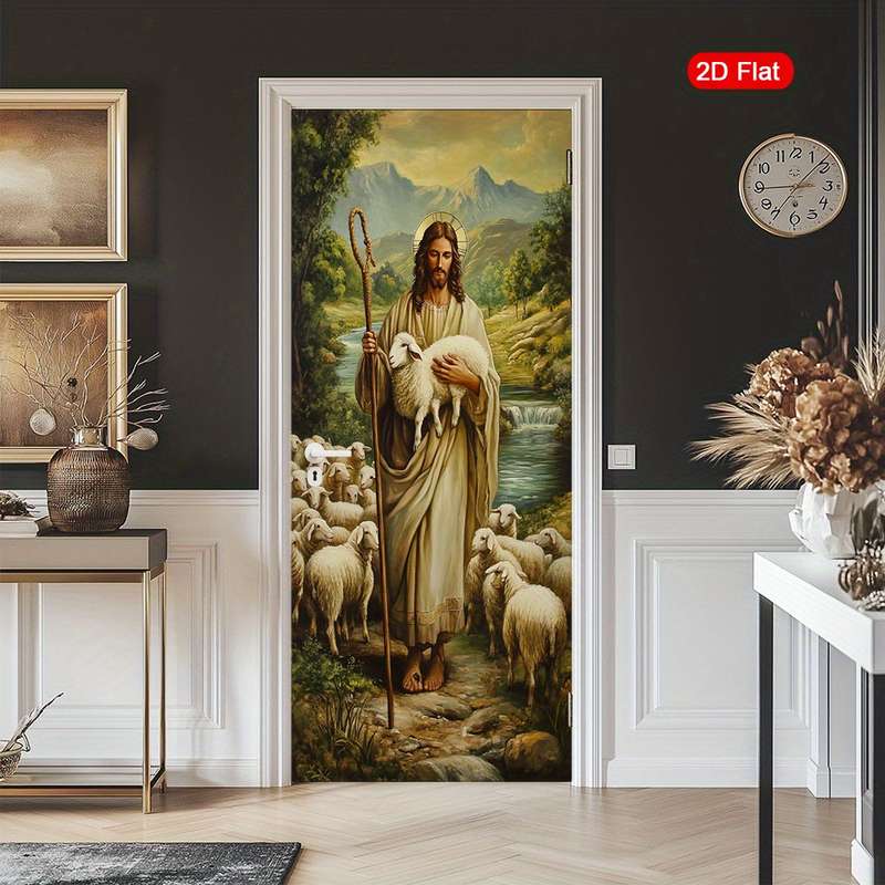 1pc 30.3x78.7 inches   77x200 cm   Jesus Christian Themed Stickers