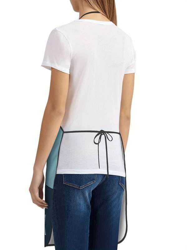 1pc Vintage Style Woven Fabric Slight Stretch Tops Apron Patterned Print 190g m? for Household C