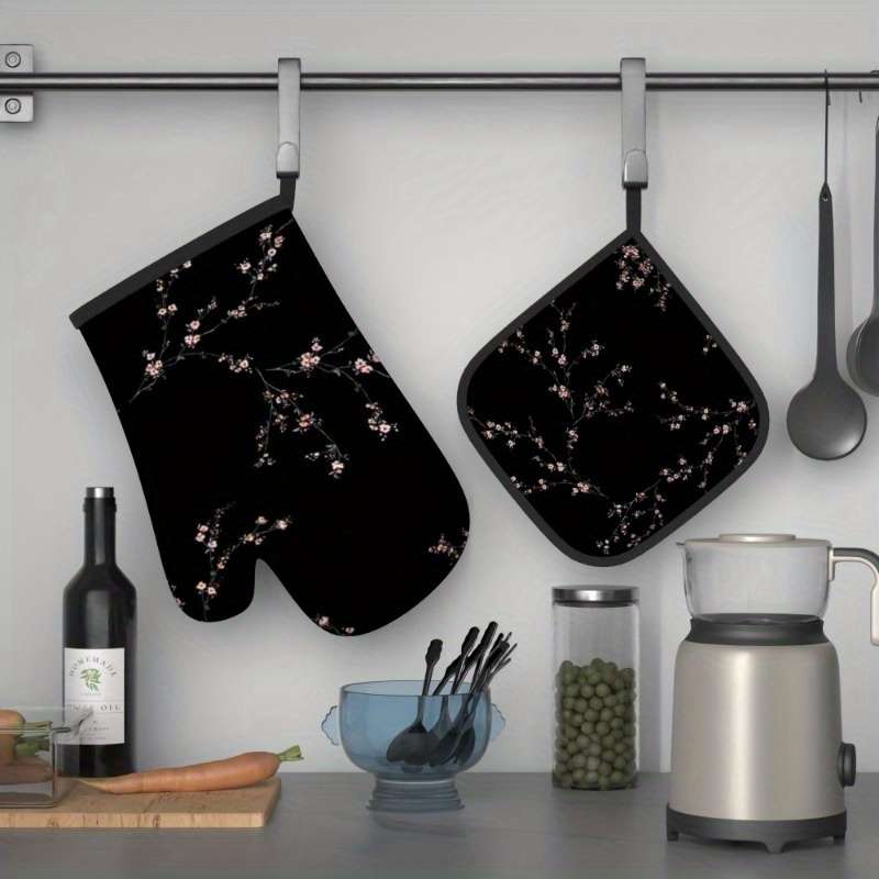 2pcs 26.92x17.02 cm Heat Resistant Oven Mitts And Potholders
