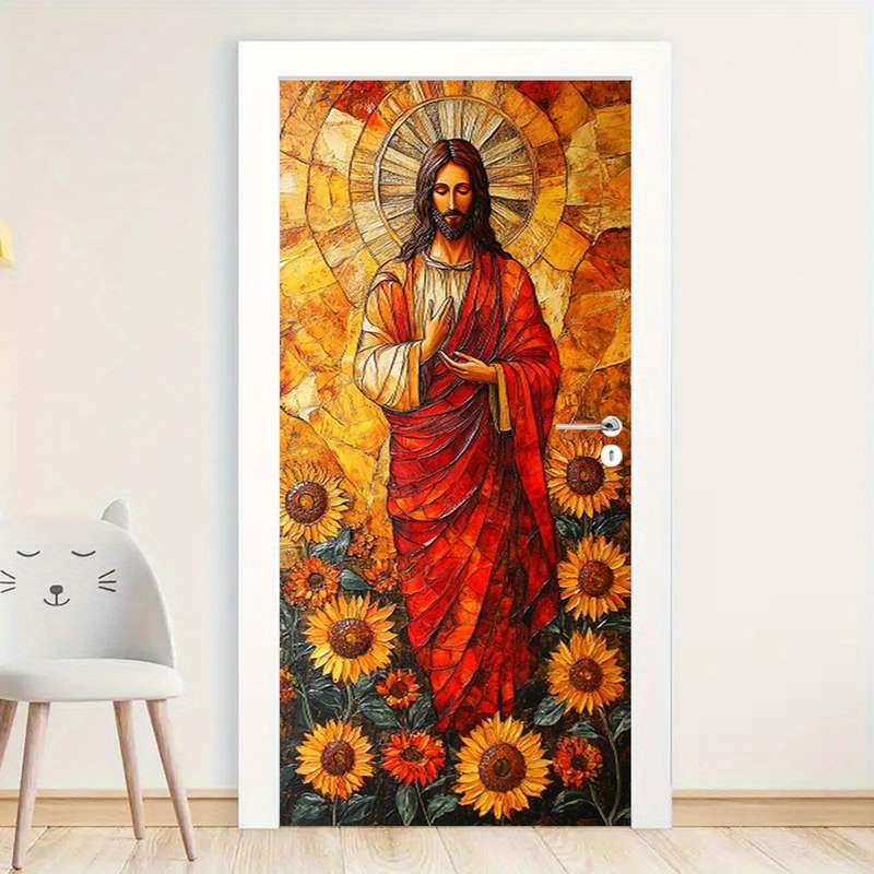 1pc 95.0x214.88cm Jesus Christian Themed Stickers